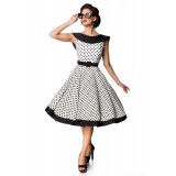 Premium Vintage Swing-Kleid weiß/schwarz - 50124 - Bild 2