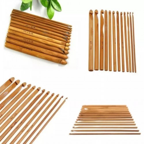 Häkelnadel-Set aus Bambus mit 12 Größen - Bild 1