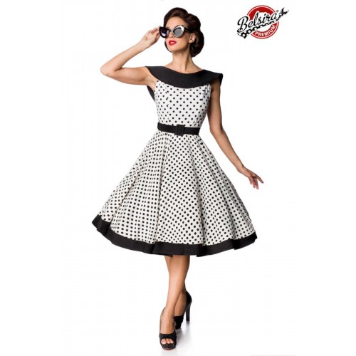 Premium Vintage Swing-Kleid weiß/schwarz - 50124 - Bild 1