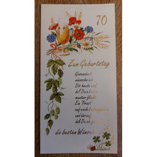 Glückwunschkarte zum 70. Geburtstag - Geburtstagskarte GK-001020 - Bild 1