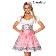 Premium Dirndl inklusive Bluse blau/rosa/weiß - AT70001 - Bild 1