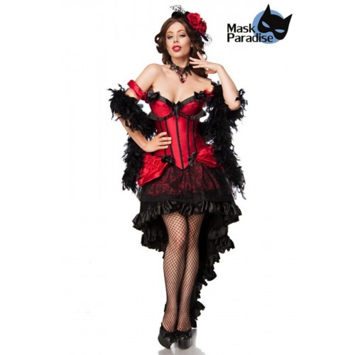 Saloon Girl Burlesque Kostüm schwarz/rot - AT80118 - Bild 1