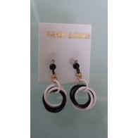 Ohrstecker - Modeschmuck schwarz-weiß - Bild 1